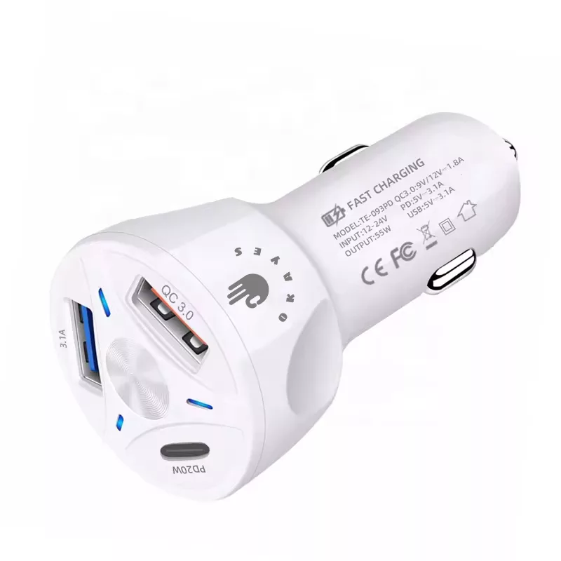 شارژر فندکی 38 وات اکی یس مدل PD1QC3USB200