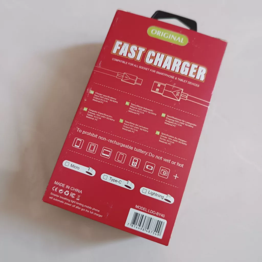 شارژر دیواری 18 وات ال دی او مدل BY40 به همراه کابل تبدیل USB-C