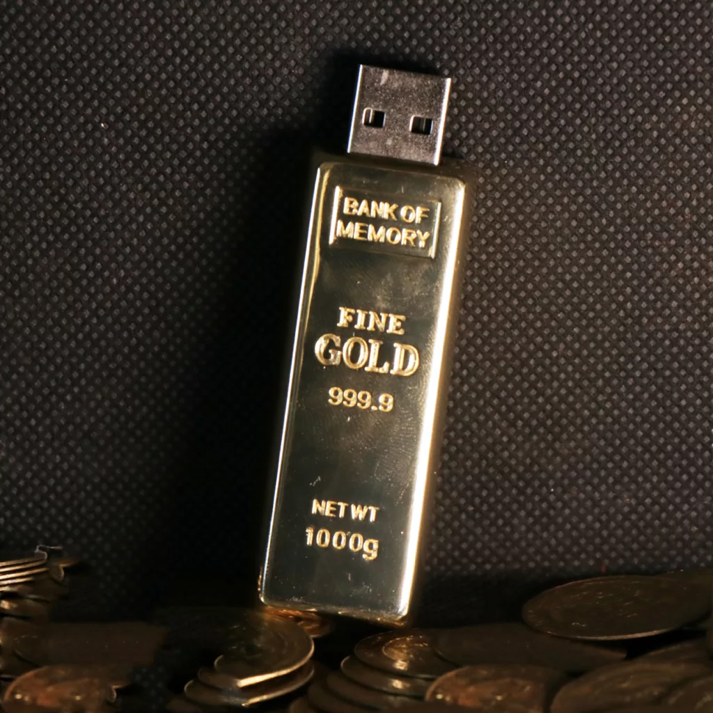 فلش مموری طرح شمش طلا مدل DME1046-U3 ظرفیت 32 گیگابایت