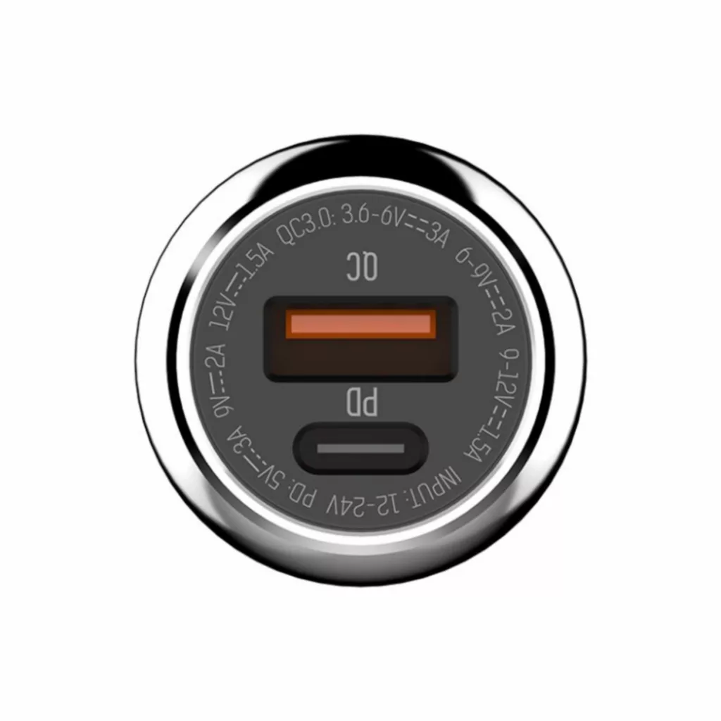 شارژر فندکی الدینیو مدل C1 به همراه کابل تبدیل USB-C