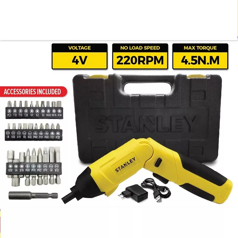 پیچ گوشتی شارژی 4 ولت استنلی مدل SCS4K مجموعه 32 عددی