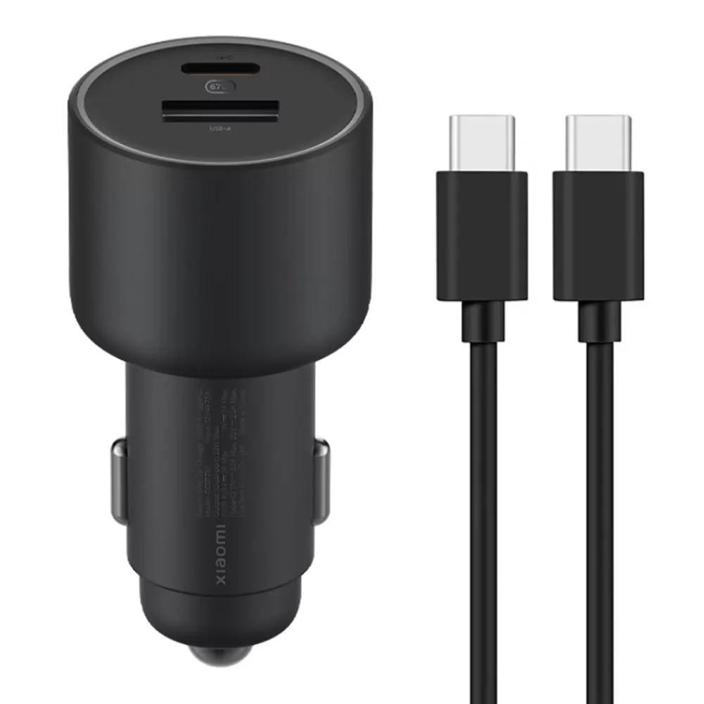 شارژر فندکی 67 وات دو پورت شیائومی مدل CC07ZM به همراه کابل شارژ USB-C به طول 1 متر