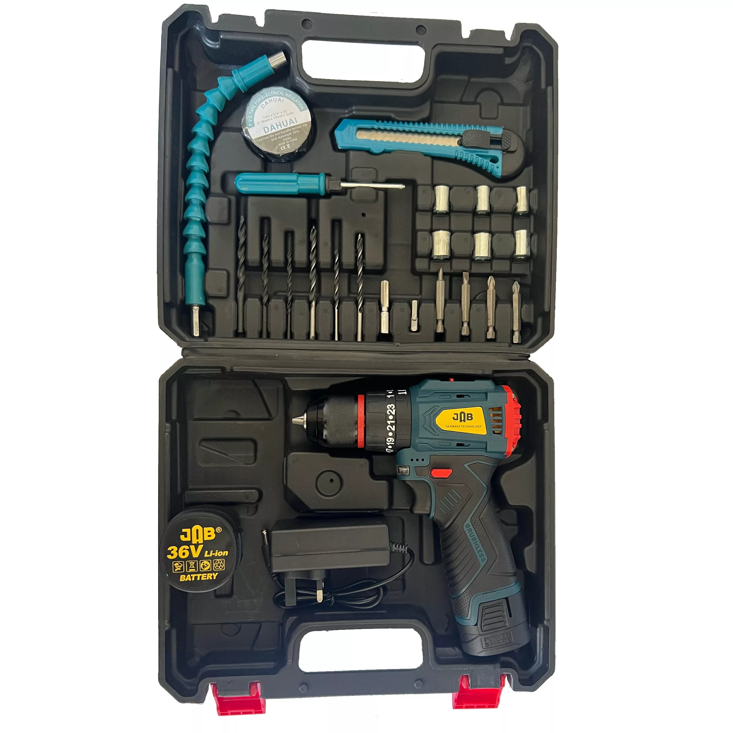 پیچ گوشتی شارژی جاب  مدل JB-3690 BL مجموعه 40 عددی