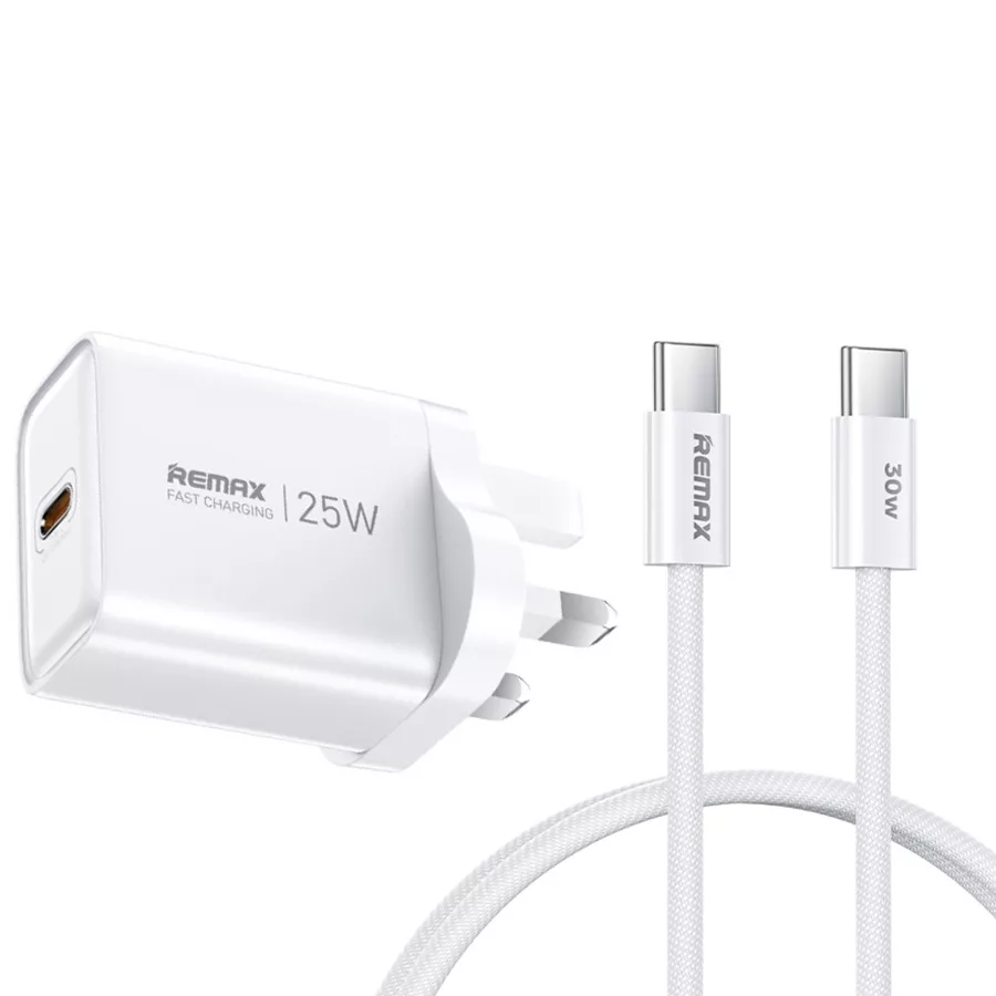 شارژر دیواری 25 وات ریمکس مدل S23FE به همراه کابل تبدیل USB-C