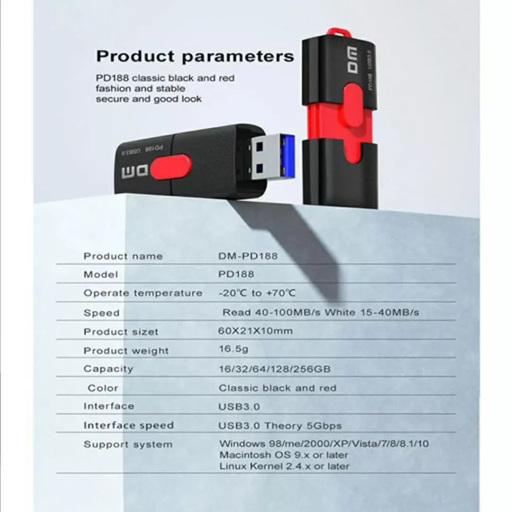 فلش مموری USB 3 دی ام مدل PD188 ظرفیت 128 گیگابایت