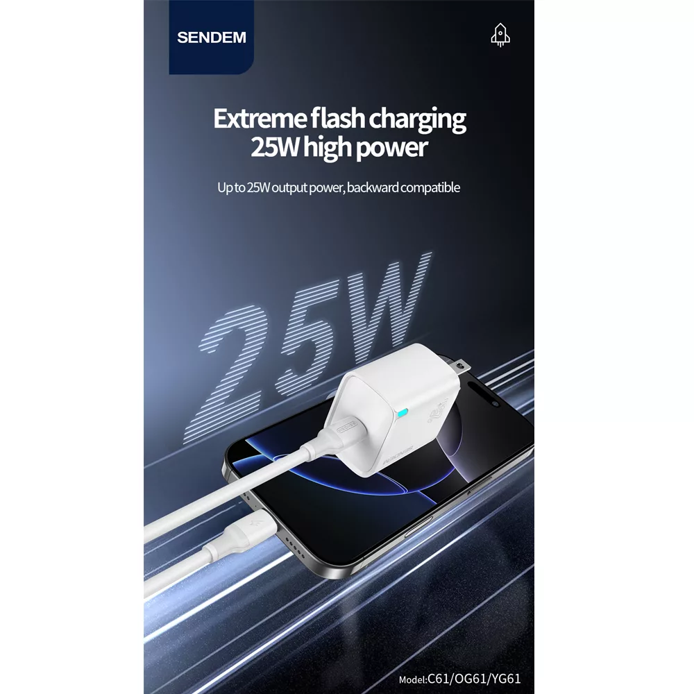 شارژر دیواری 25 وات سندم مدل A55 SUPERFAST