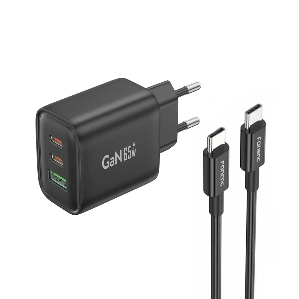 شارژر دیواری 65 وات فوننگ  مدل GaN Fast Charger به همراه کابل USB-C