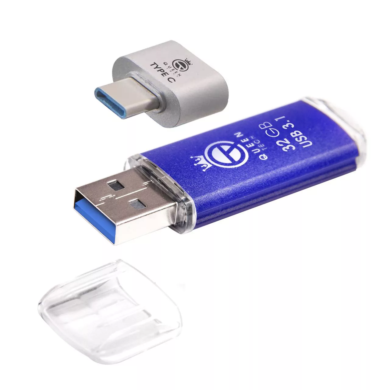 فلش مموری کوئین تک مدل QUICK USB3.1 CPLUSظرفیت 32 گیگابایت به همراه مبدل USB-C فلش مموری کوئین تک مدل QUICK USB3.1 CPLUSظرفیت 32 گیگابایت به همراه مبدل USB-C