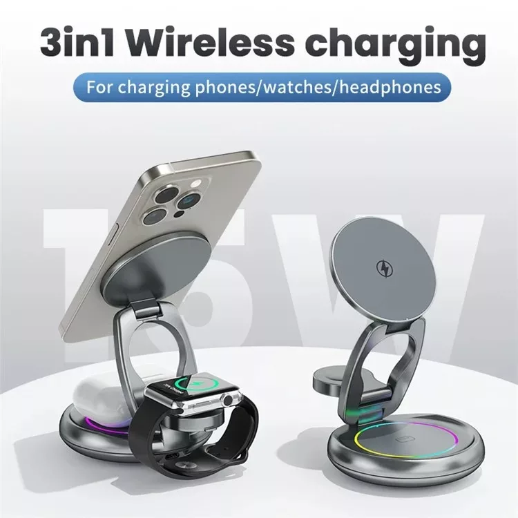 شارژر رومیزی 15وات مدل   LFX-208 3in1 Wireless charger