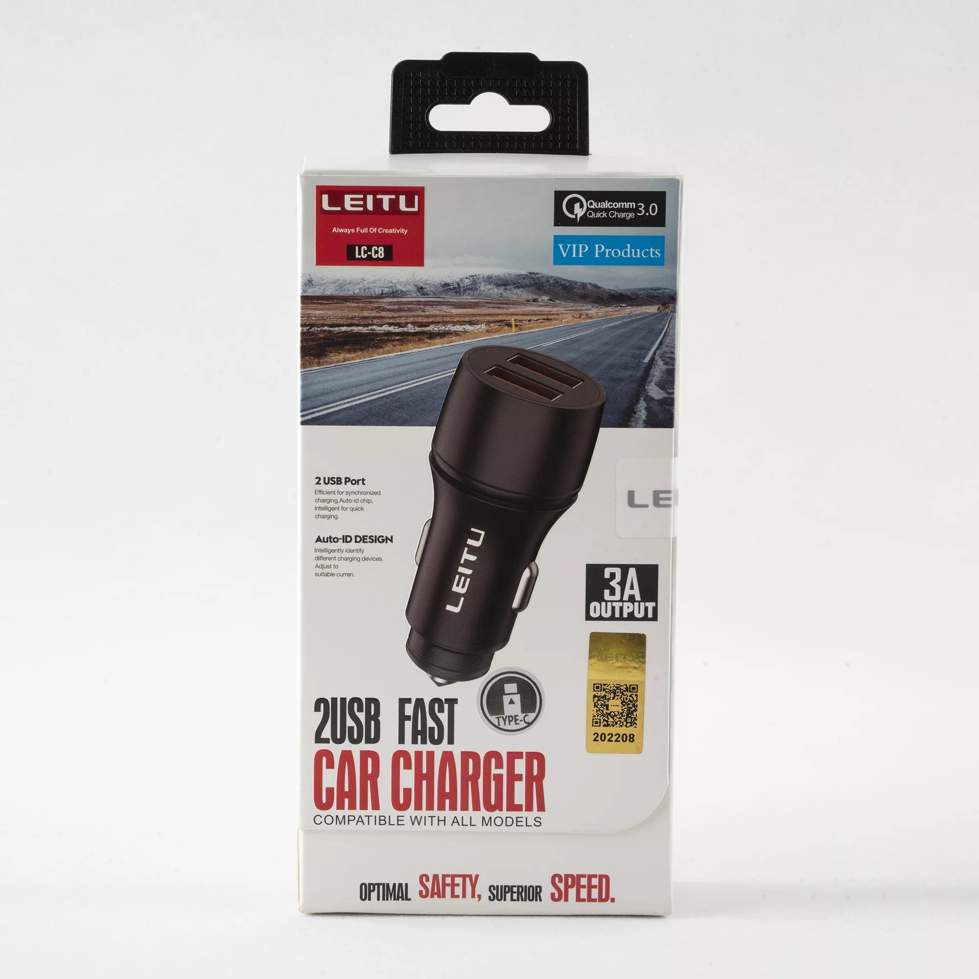 شارژر فندکی لیتو مدل LC-C8 به همراه کابل تبدیل USB-C