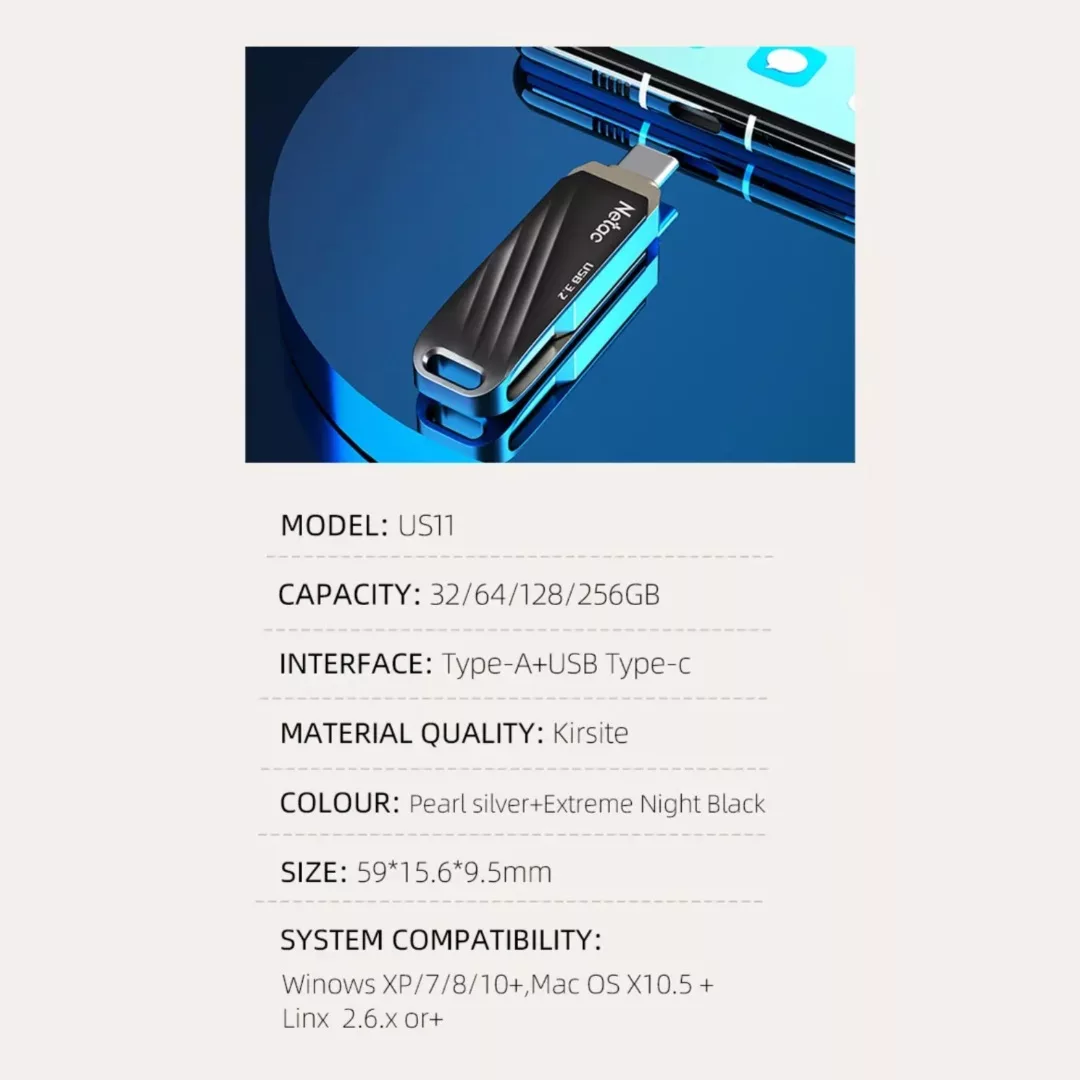 فلش مموری نتاک مدل US11 ظرفیت 64 گیگابایت