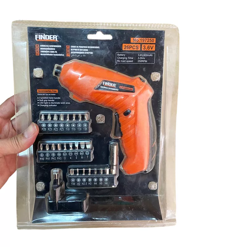 پیچ گوشتی شارژی فایندر مدل 197250 مجموعه 26 عددی