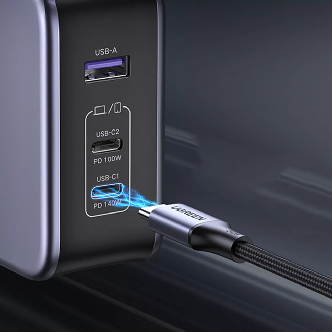 شارژر دیواری 140 وات یوگرین مدل 90549 به همراه کابل USB C