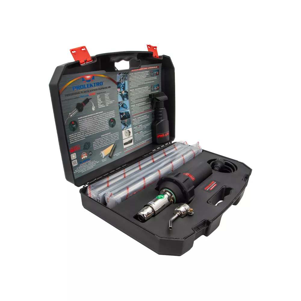 دستگاه جوش پلاستیک 1650 وات پرولکترو مدل چراغدار ست کد Pro-lek 9000 Set Plus