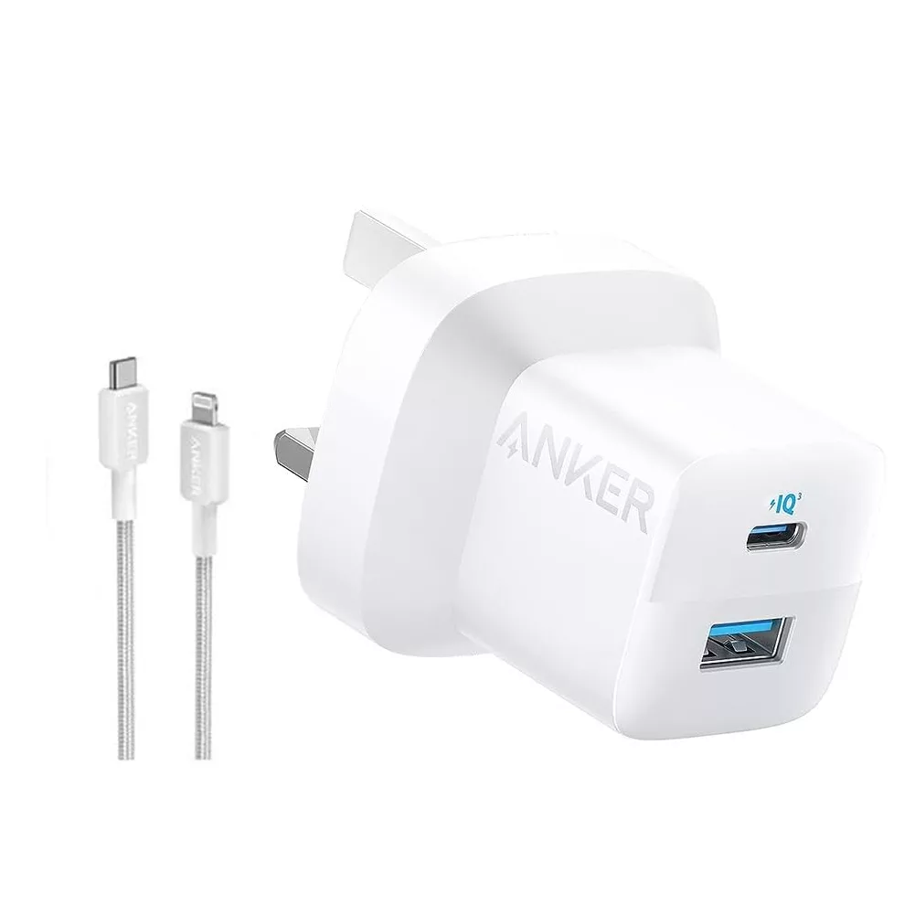 شارژر دیواری 33 وات انکر مدل B2331K21 به همراه کابل USB-C به لایتنینگ به طول 1 متر