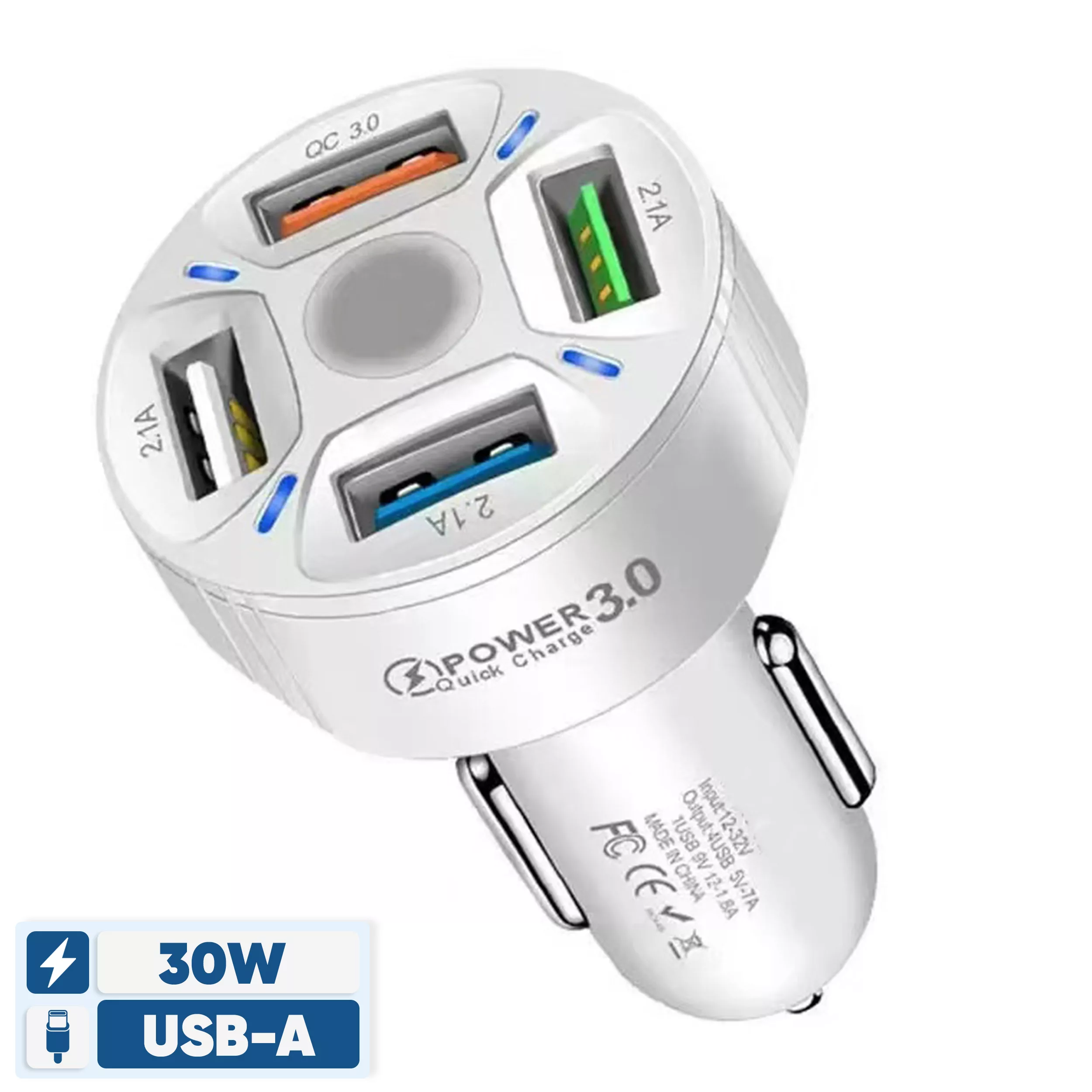 شارژر فندکی 30 وات چهار پورت مدل BK-360