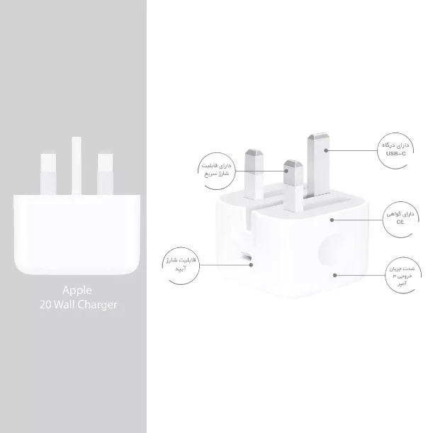 شارژر دیواری 20 وات مدل ZP/A A2344