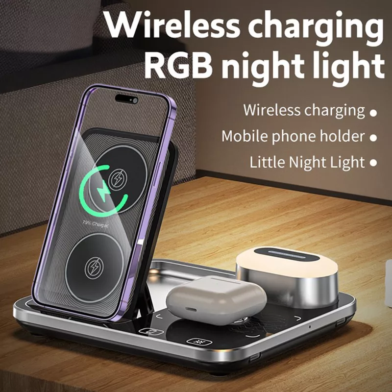 شارژر رومیزی گرین لاین مدل Wireless Charging Station2 4 in 1