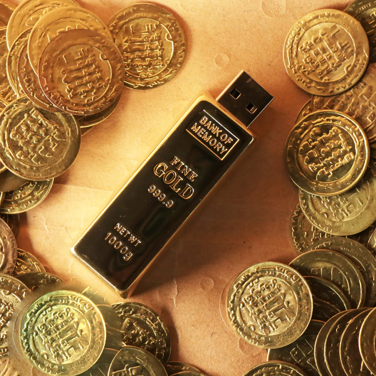 فلش مموری طرح شمش طلا مدل DME1046-U3 ظرفیت 32 گیگابایت