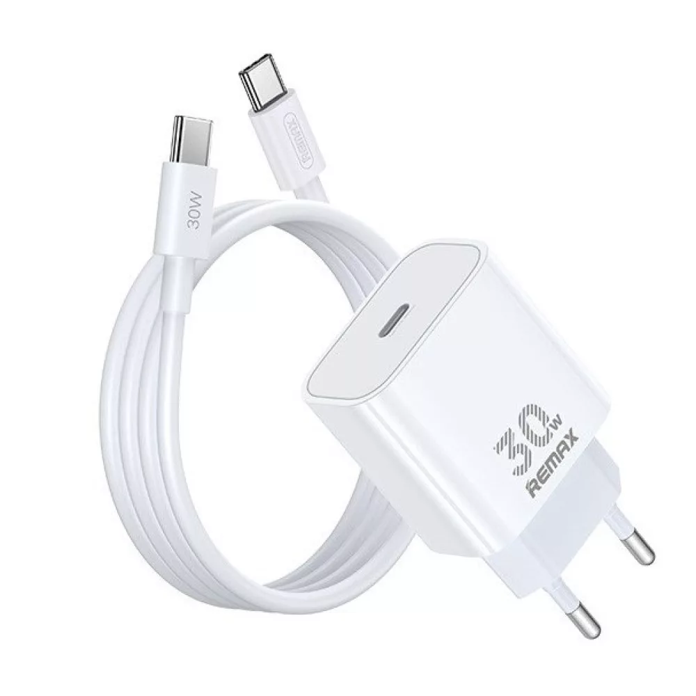 شارژر دیواری 30 وات ریمکس مدل All-compatible GaN-RP-U71 به همراه کابل USB-C