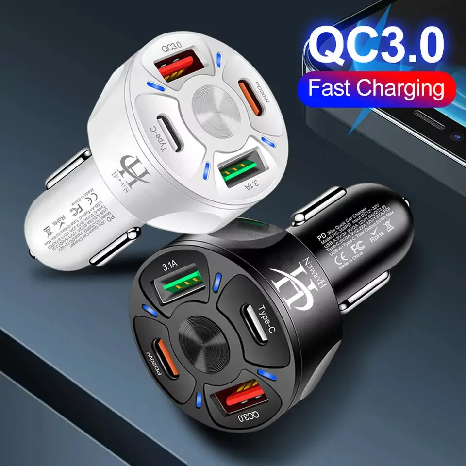 شارژر فندکی 20 وات هارمن مدل CX-2U+2PD QC3FAST