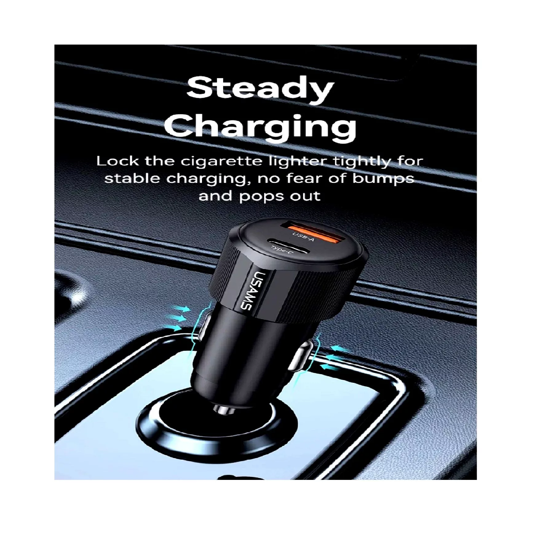 شارژر فندکی 60 وات دو پورت یوسمز مدل CC283