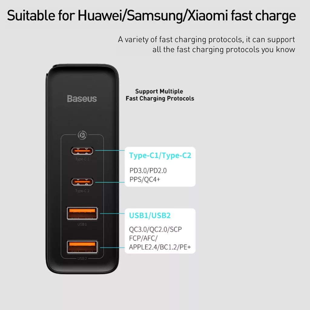 شارژر دیواری باسئوس مدل CCGAN2P-K01 به همراه کابل USB-C