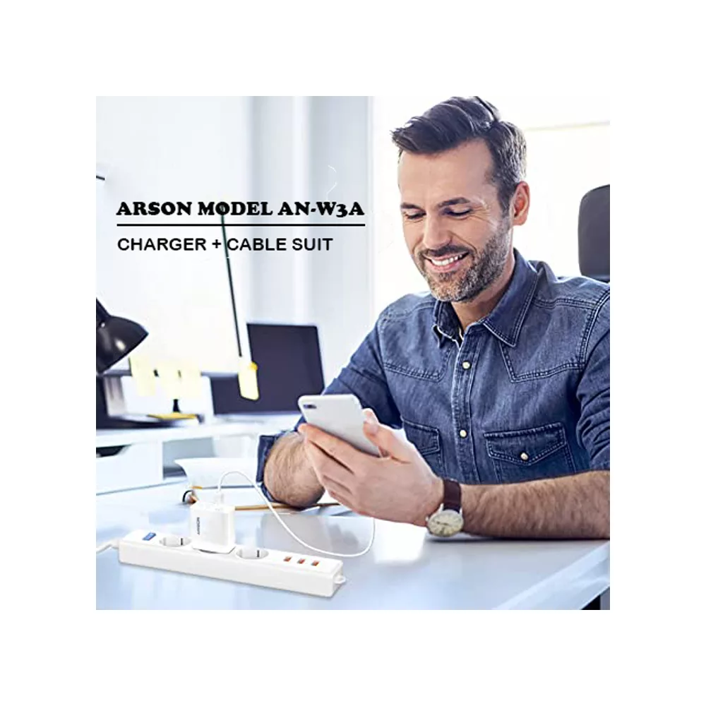 شارژر دیواری آرسون مدل AN-W3A  به همراه کابل microusb