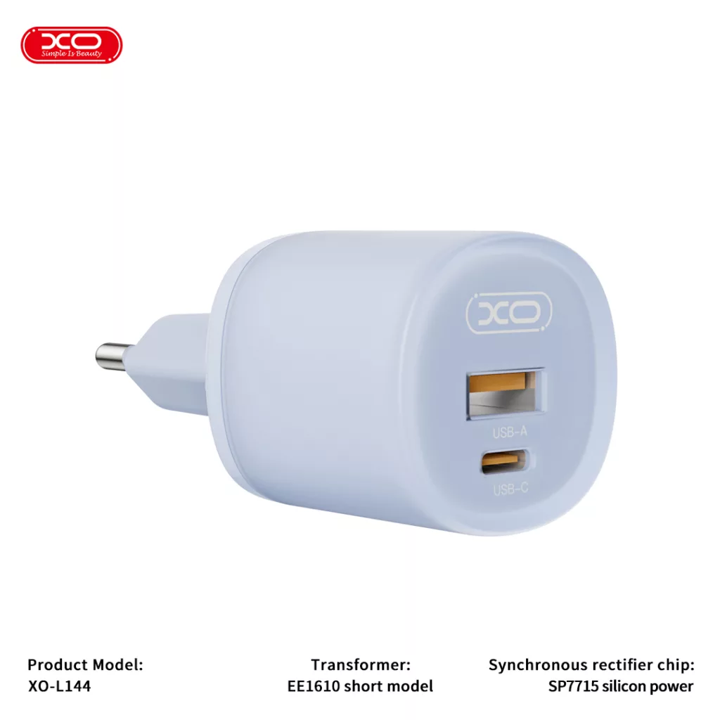 شارژر دیواری 20 وات دو پورت ایکس او مدل L144