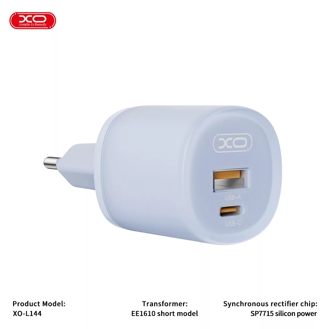 شارژر دیواری 20 وات دو پورت ایکس او مدل L144