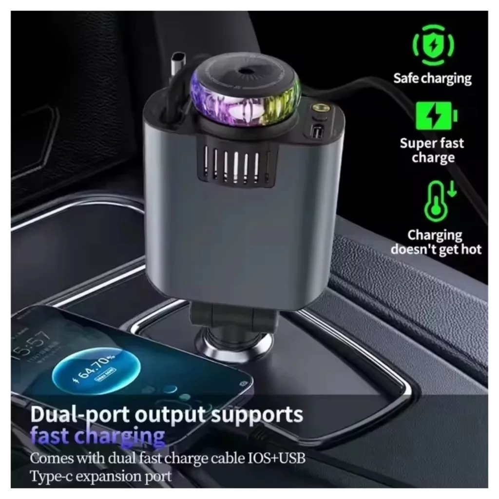 شارژر فندکی ۴۵ وات ۳ پورت مدل W&O