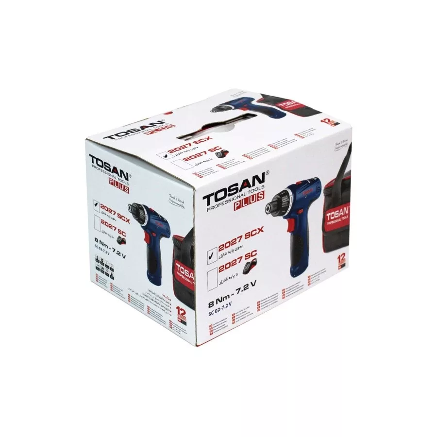 پیچ گوشتی شارژی توسن مدل 2027SCX