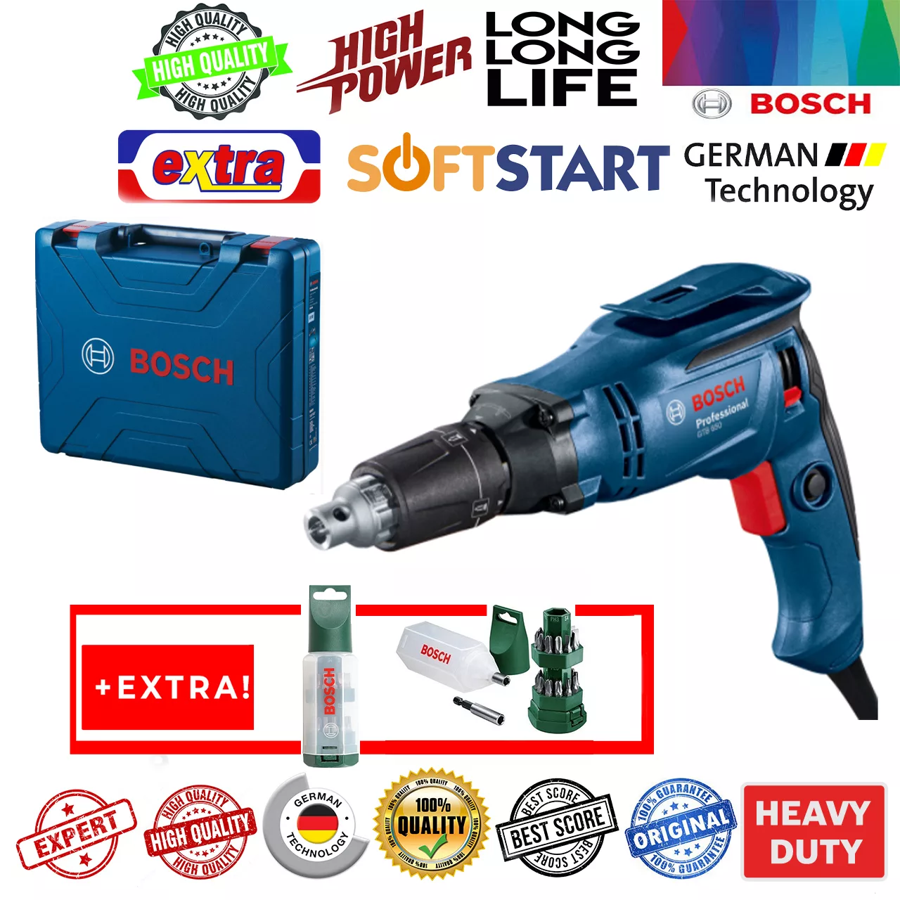 پیچ گوشتی برقی بوش مدل GTB 650 + Extra