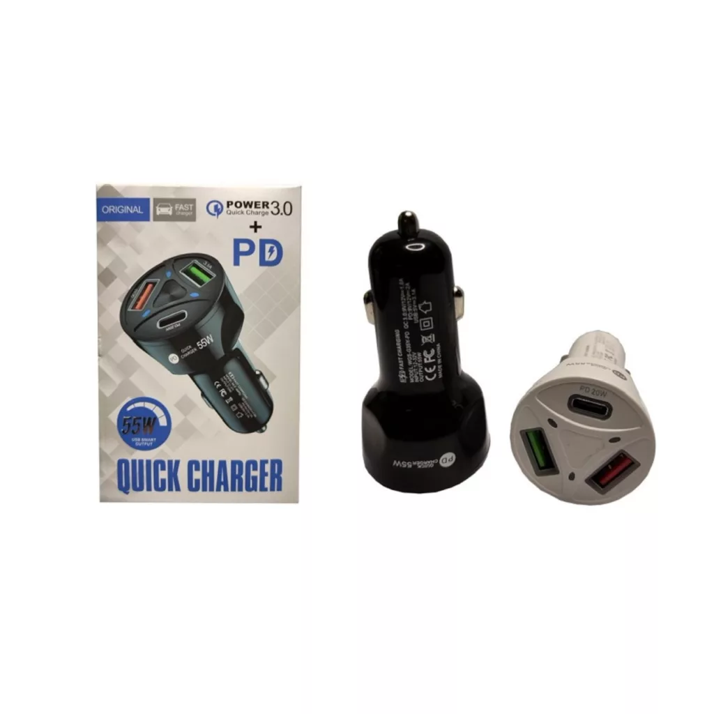 شارژر فندکی 55 وات پی دی مدل FAST CHARGER 55W