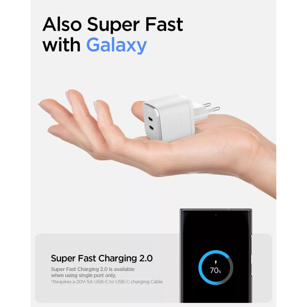 شارژر دیواری 45 وات دو پورت اسپیگن مدل PE2203EU