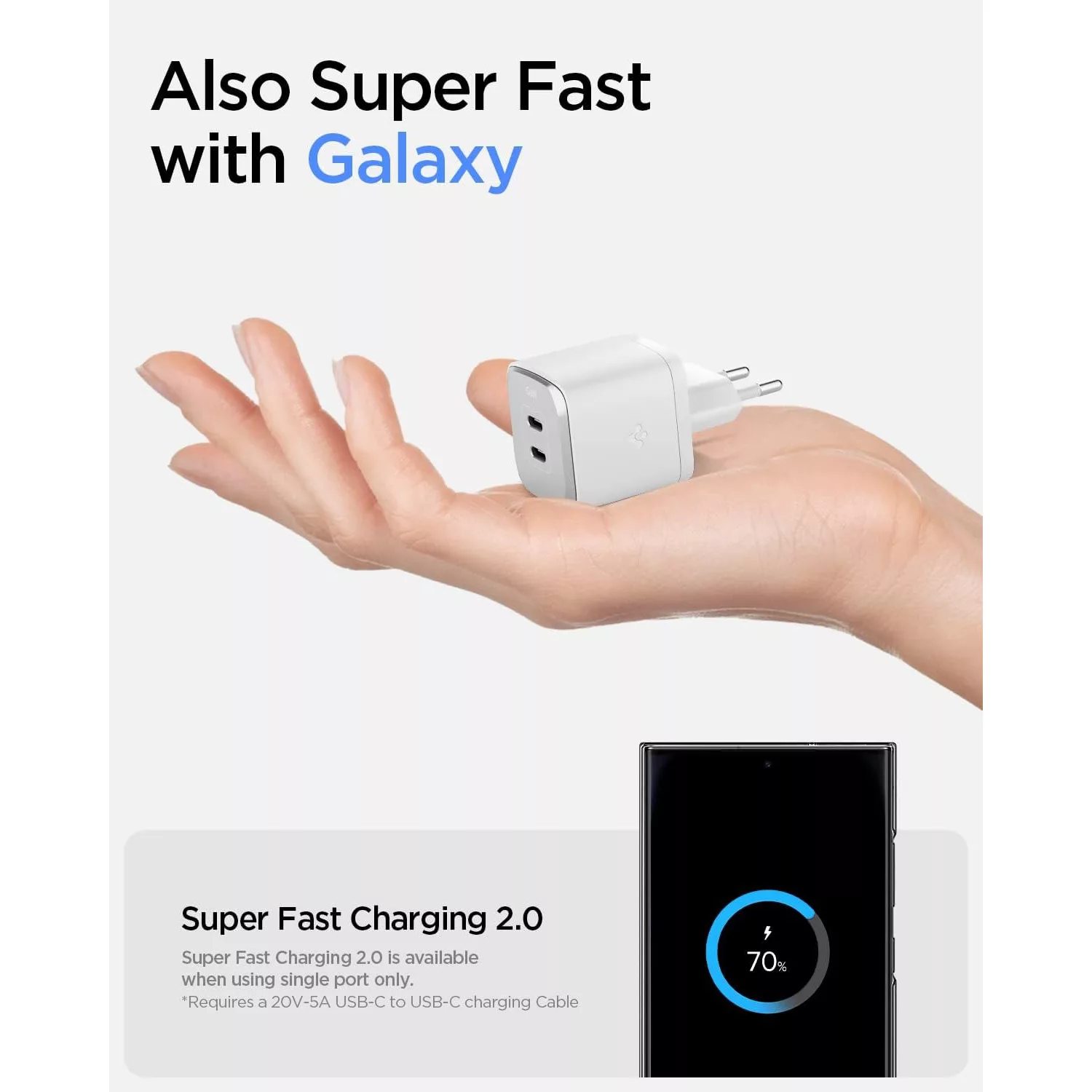 شارژر دیواری 45 وات دو پورت اسپیگن مدل PE2203EU