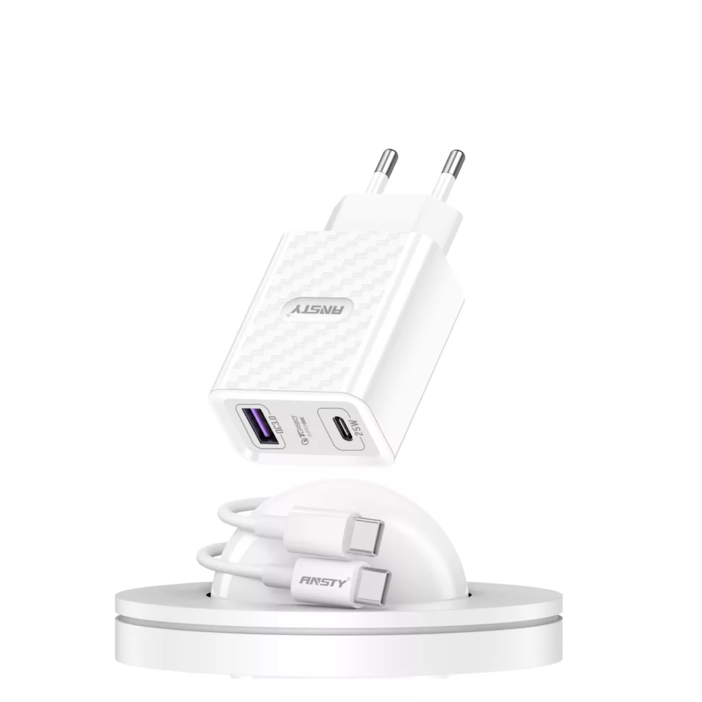 شارژر دیواری 25 وات انستی مدل Q-064 Super fast به همراه کابل تبدیل USB-C