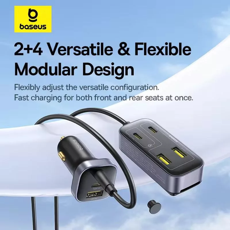 شارژر فندکی 110 وات 6 پورت بیسوس مدل BackseatPal L1