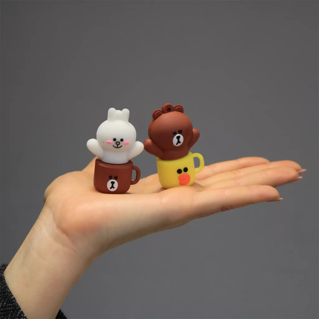 فلش مموری طرح خرس براون و کانی مدل Ul-Line friends ظرفیت 128 گیگابایت مجموعه دو عددی