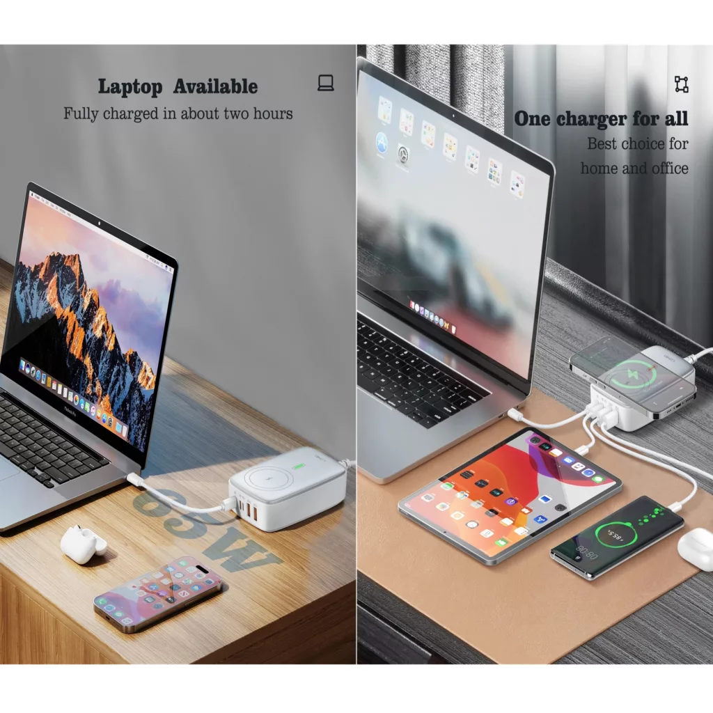 شارژر رومیزی الدینیو مدل GAN-6IN1-Q4010-140W