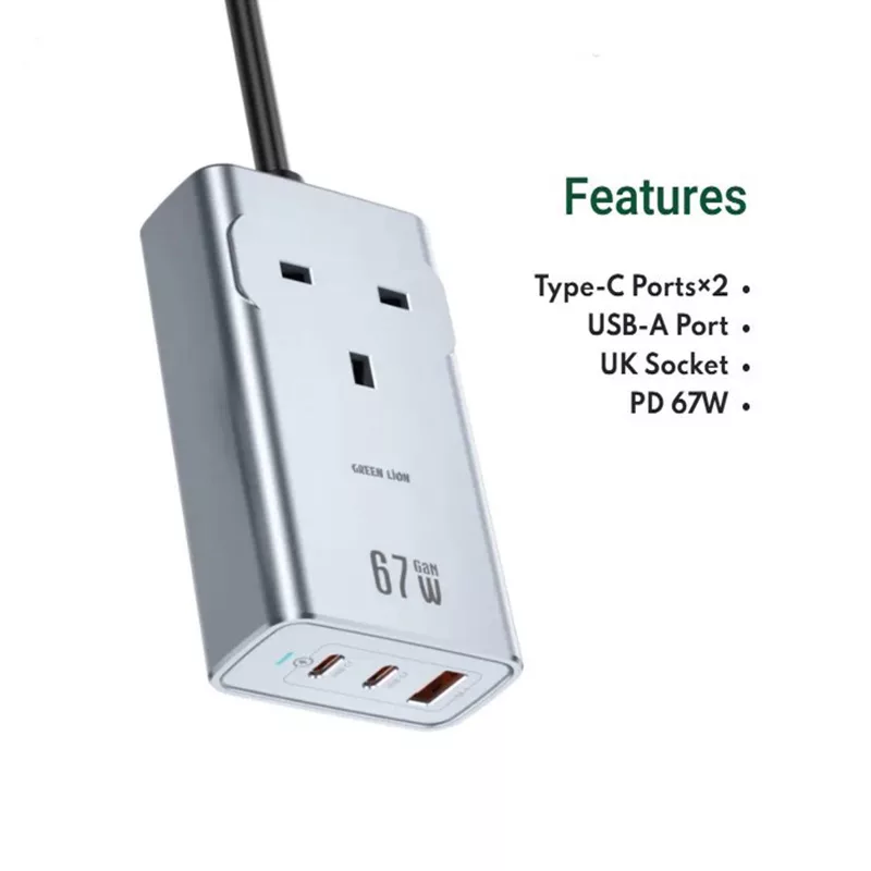 شارژر رومیزی 67 وات گرین لاین مدل GL-WC21