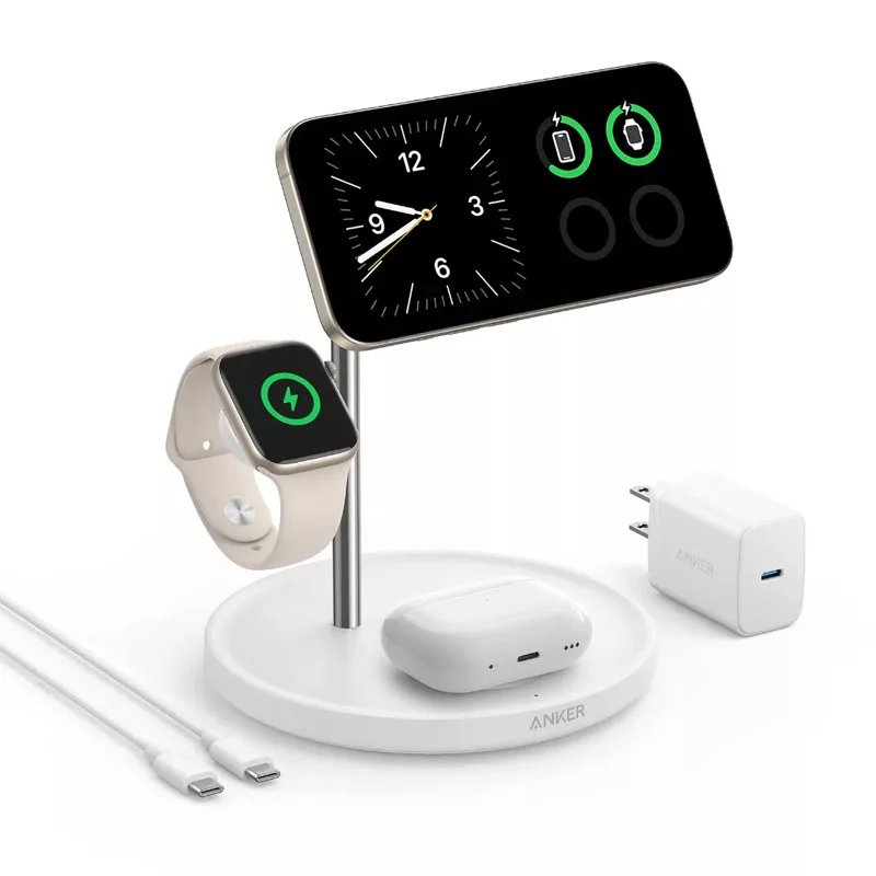 شارژر بی سیم 15 وات انکر مدل A25M3 به همراه کابل USB-C و آداپتور