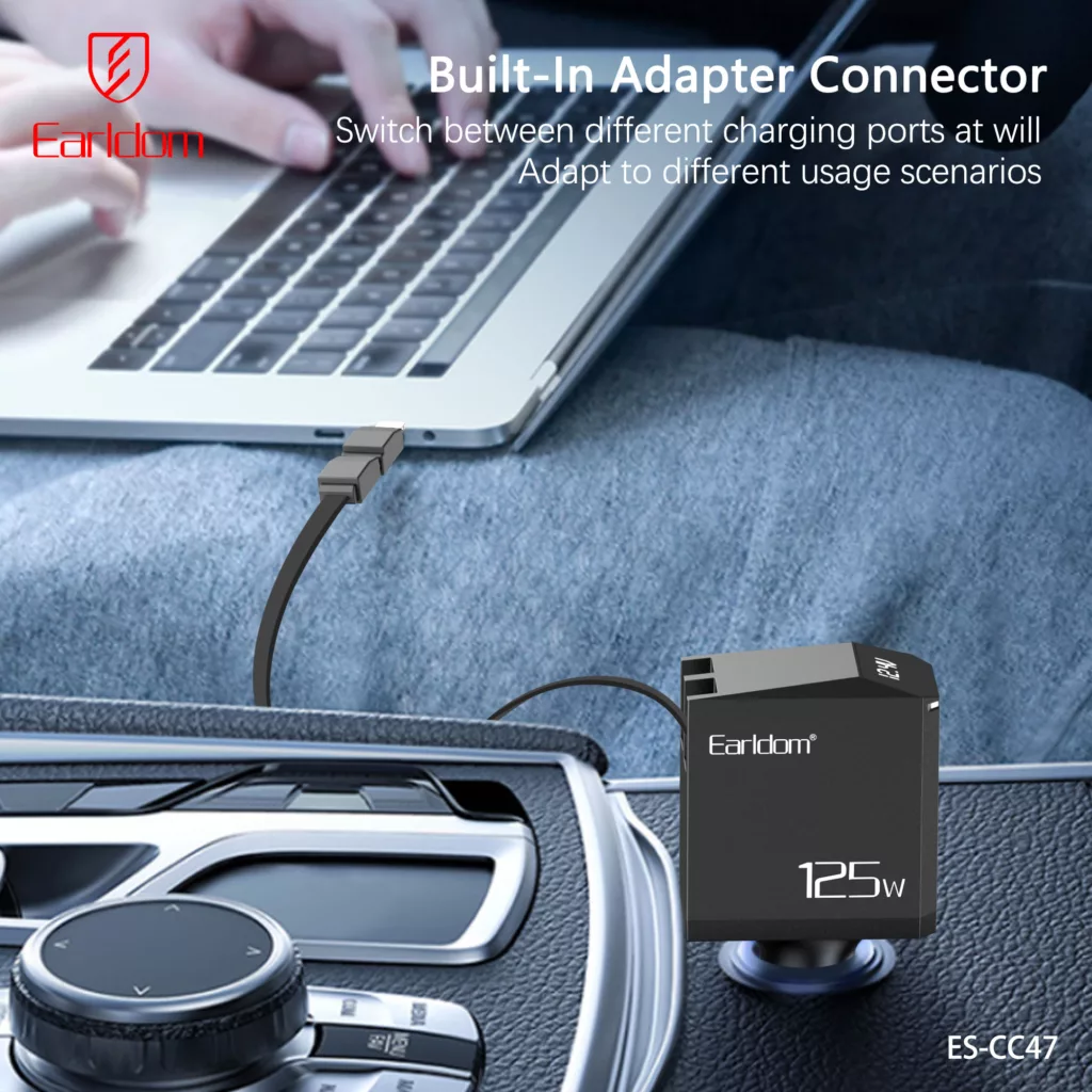 شارژر فندکی 125 وات 4 پورت ارلدام مدل 5IN1 CC47