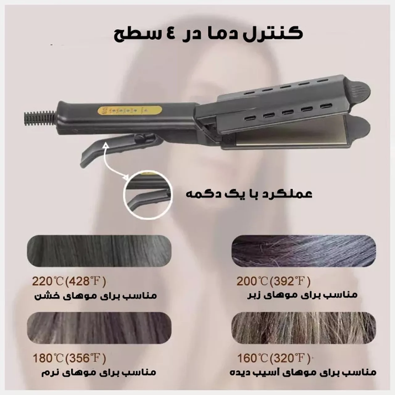 اتو و حالت دهنده ی مو حرفه ای مدل دسته قیچی کد RD-NEW