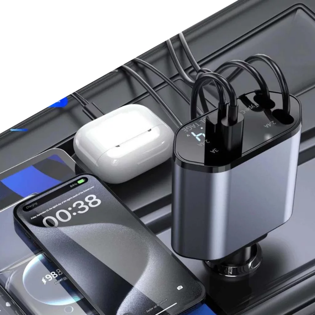 شارژر فندکی 120 وات 4 پورت مدل ML-102