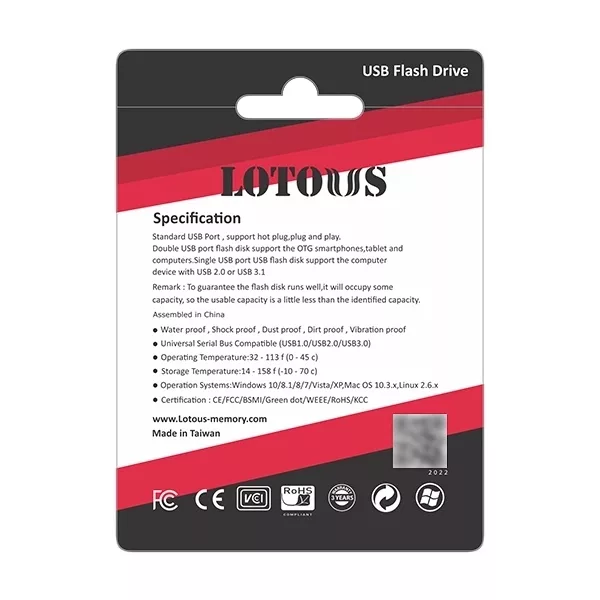 فلش مموری لوتوس مدل L-807 ظرفیت 64گیگابایت بارابطUSB2.0