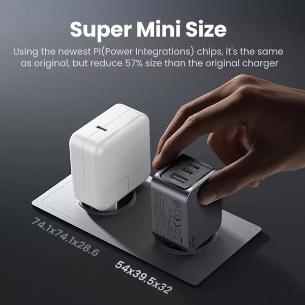 شارژر دیواری 65 وات یوگرین مدل X755 کد 25871 همراه با کابل USB-C