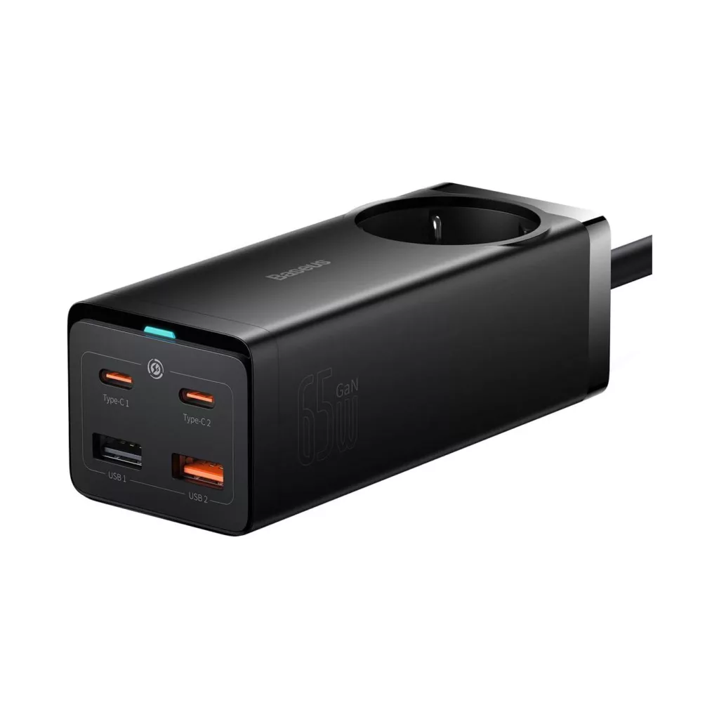 شارژر رومیزی 65 وات بیسوس مدل Power Combo Digital Powerstrip