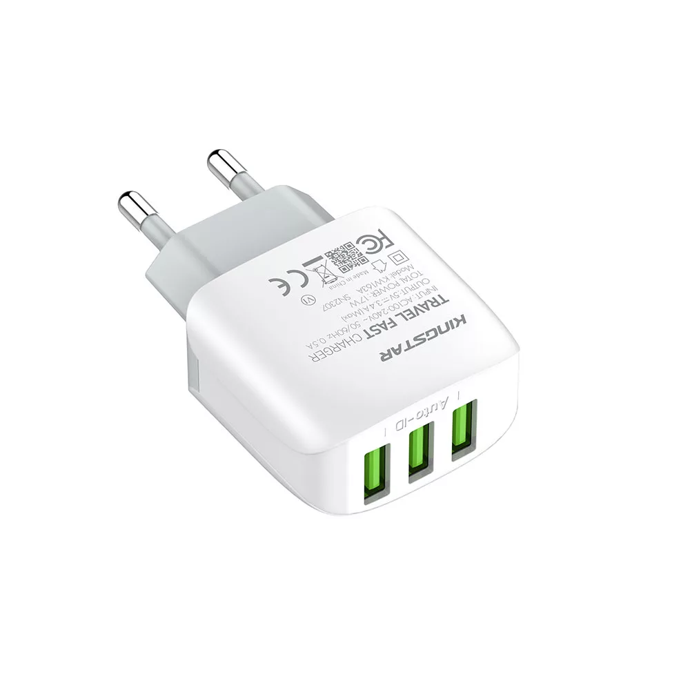 شارژر دیواری 17 وات کینگ استار مدل KW163A PD به همراه کابل MicroUSB