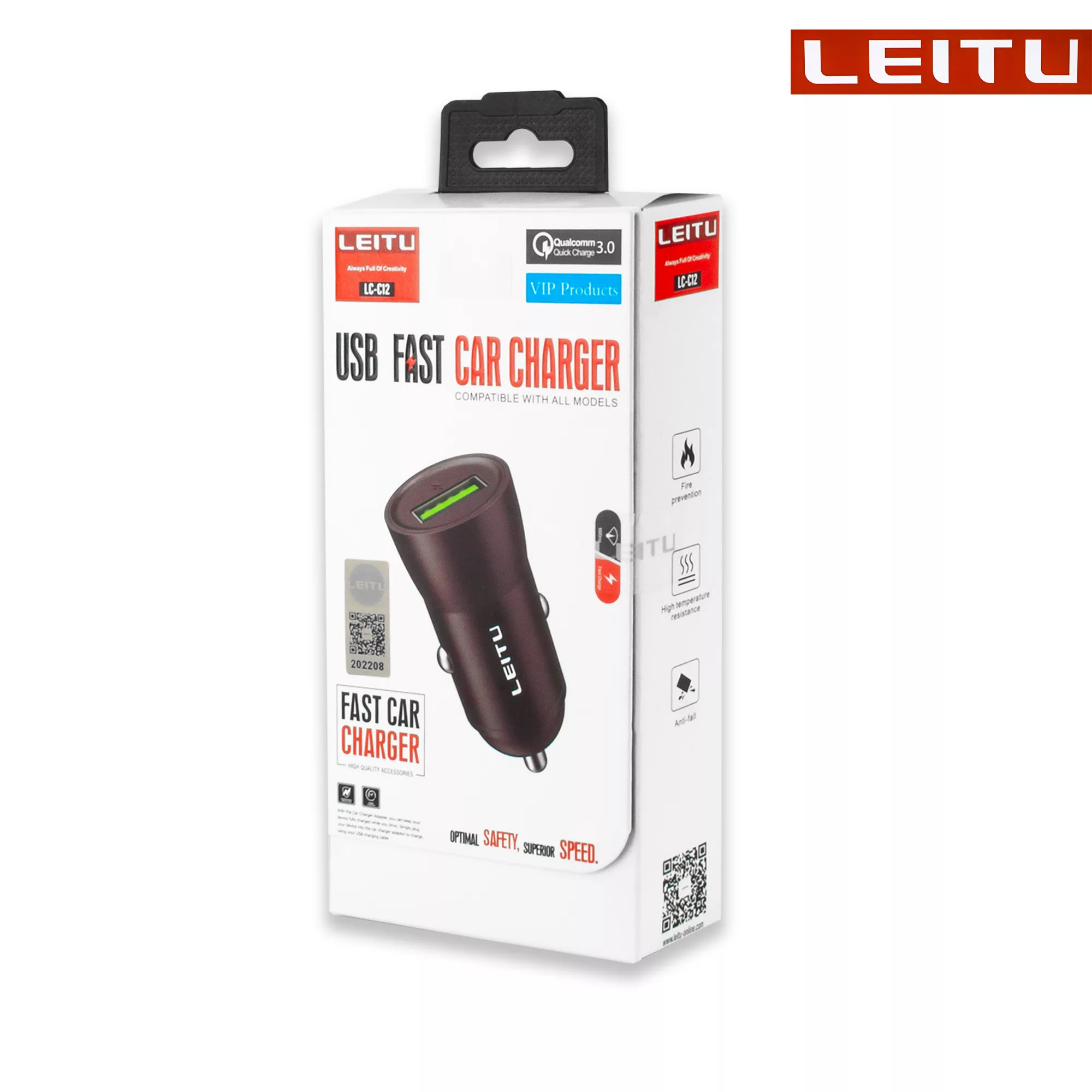 شارژر فندکی لیتو مدل LC-C12 20W به همراه کابل تبدیل لایتنینگ